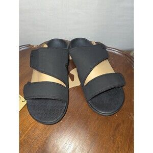 Spenco Women’s Slide Sandals Black Adjustable Comfort Orthotic W9.5 EU 40 New